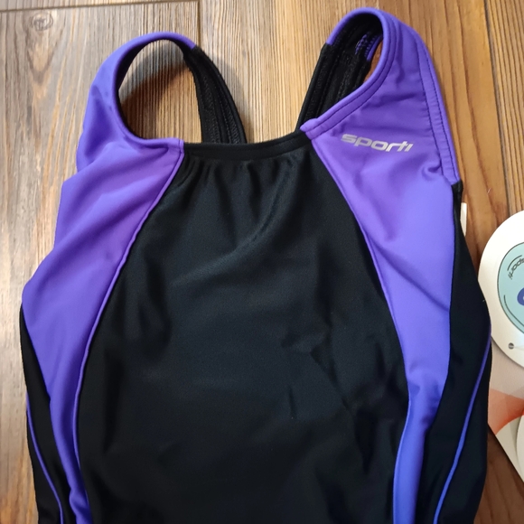 SPORTI Piped Splice Athletic Grade Swim Suit - Picture 2 of 11